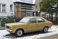 Very old classic vintage rare retro veteran sedan small family car Hillman Avenger 1500 Sunbeam parked Royalty Free Stock Photo