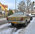 Very old vintage rare retro veteran sedan small family car Hillman Avenger 1500 Sunbeam parked Royalty Free Stock Photo