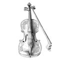 Old vintage violin sketch hand drawn engraving style Royalty Free Stock Photo