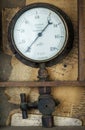 Old vintage water pressure meter Royalty Free Stock Photo