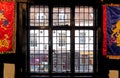 Old vintage window frame at Tudor House Museum Worcester - United Kingdom