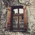 Old vintage window in Lviv