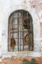 Old vintage Windows with metal bars Royalty Free Stock Photo