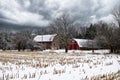 Wisconsin Dairy Farm, Snow, Winter Royalty Free Stock Photo