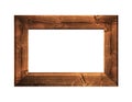 Old vintage Wood frame or photo frame isolated on the white background. Object with clipping path Royalty Free Stock Photo