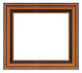 Old vintage wooden brown frame on a white background Royalty Free Stock Photo