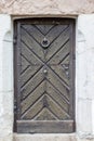 Old vintage wooden door in Hallstatt, Austria Royalty Free Stock Photo
