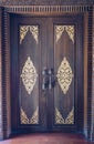 Old vintage wooden door handle Royalty Free Stock Photo