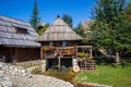 Old vintage wooden houses in ethno village Stanisici near the Bijeljina