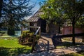 Old vintage wooden houses in ethno village Stanisici near the Bijeljina