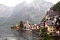 Old vintage wooden houses by the lake in Hallstatt, Austria Royalty Free Stock Photo