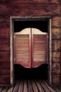 Old vintage wooden saloon doors