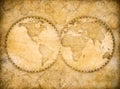 Old vintage world map based on image furnished by NASA Royalty Free Stock Photo