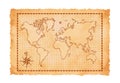 Old vintage world map vector illustration Royalty Free Stock Photo