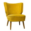 Old vintage yellow chair isolated on white Royalty Free Stock Photo