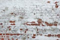 Old Vinyage Red Brick Wall With Sprinkled White Plaster Texture