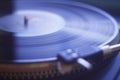 Old vinyl record with clipping path. old vinyl record with clipping path. DJ Turntable with Vinyl Record, Playing, Top View. Close Royalty Free Stock Photo