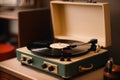 old vinyl record player generative ai Royalty Free Stock Photo