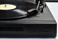 Old vinyl record player on white background Royalty Free Stock Photo