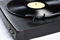 Old vinyl record player on white background Royalty Free Stock Photo