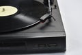 Old vinyl record player on white background Royalty Free Stock Photo