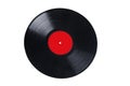 old vinyl record with red blank label Royalty Free Stock Photo