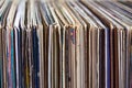 Old vinyl records, collection of albums Royalty Free Stock Photo