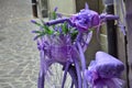 old violet bicycle on street