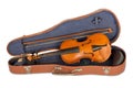 Old violin case with a bow Royalty Free Stock Photo