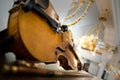 Old violin close-up Royalty Free Stock Photo