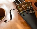 Old violin close up Royalty Free Stock Photo