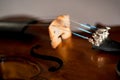 Old violin close up Royalty Free Stock Photo