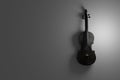Old violin lying on the leather texture background Royalty Free Stock Photo