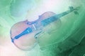 Old violin lying on the sheet of music, abstract watercolor concept Royalty Free Stock Photo