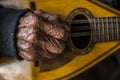 Old virtuoso Hands Play the mandolin