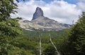 Old volcano cerro pantojo seen from the chile side of the border in Patagonia