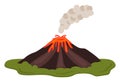 Old volcano ,illustration, vector