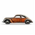 Rustic Futurism 3d Transparent Rusty Vw Beetle Car On White Background