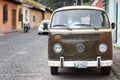 Old VW van on cobble stone