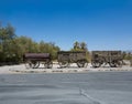 old waggon at the entrance of the Furnance Creek Ranch in the middle of Death Valley Royalty Free Stock Photo