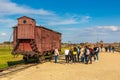 Old wagon in Auschwitz II Birkenau concentration camp Royalty Free Stock Photo