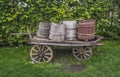 Old wagon with barrels. Royalty Free Stock Photo