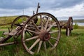 Old wagon on a field Royalty Free Stock Photo