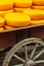 Old wagon filled with Dutch cheese