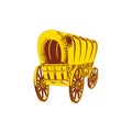 Old wagon. Flat style. Vector illustration Royalty Free Stock Photo