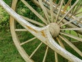 Old wagon made with wood in the garden Royalty Free Stock Photo