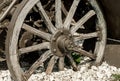 Old Wagon Wheel of the old firearm Royalty Free Stock Photo