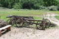 Some old wagons in a field in New Mexico Royalty Free Stock Photo