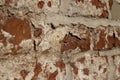 Old wall with ancient brickwork, brick background Royalty Free Stock Photo