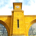 old wall architecture in london england windows and brick exterior Royalty Free Stock Photo